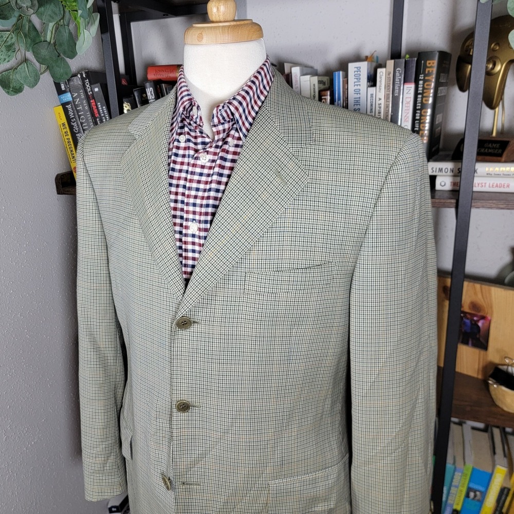 Canali Modello AL 1330/00 Mens Sport Coat 3 Button Multi Color Houndstooth 42R - Picture 9 of 16